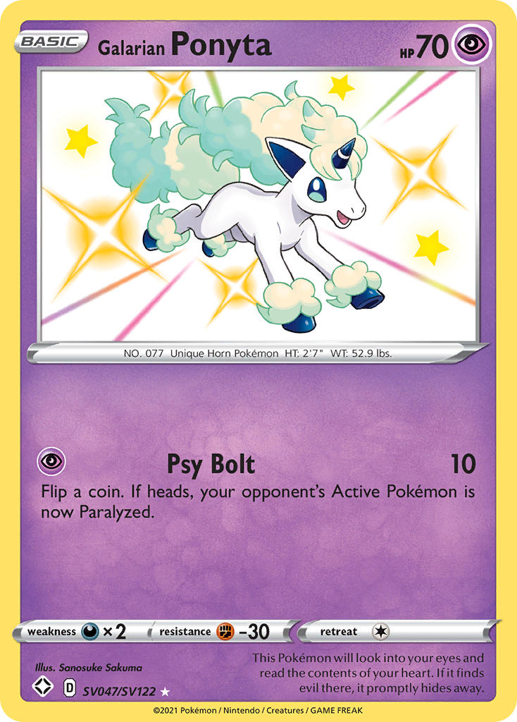 Galarian Ponyta - Shining Fates (Secret Rare) [SHF-SV47] English / Near Mint / Normal