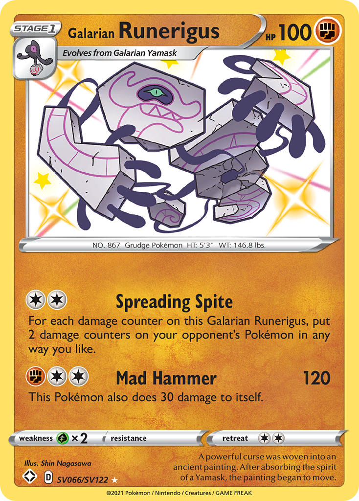 Galarian Runerigus - Shining Fates (Secret Rare) [SHF-SV66] English / Near Mint / Normal