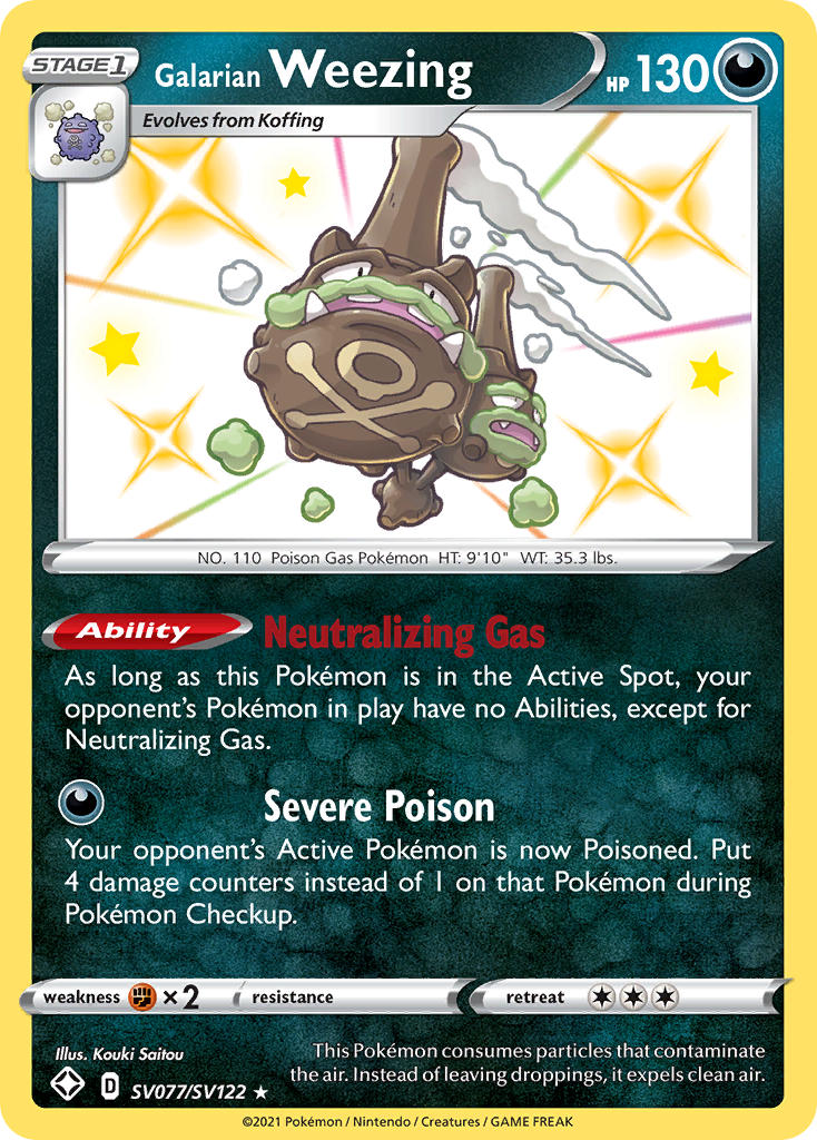 Galarian Weezing - Shining Fates (Secret Rare) [SHF-SV77] English / Near Mint / Normal