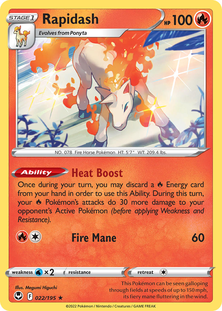 Rapidash - Silver Tempest (Holo Rare) [SIT-022] English / Near Mint / Normal