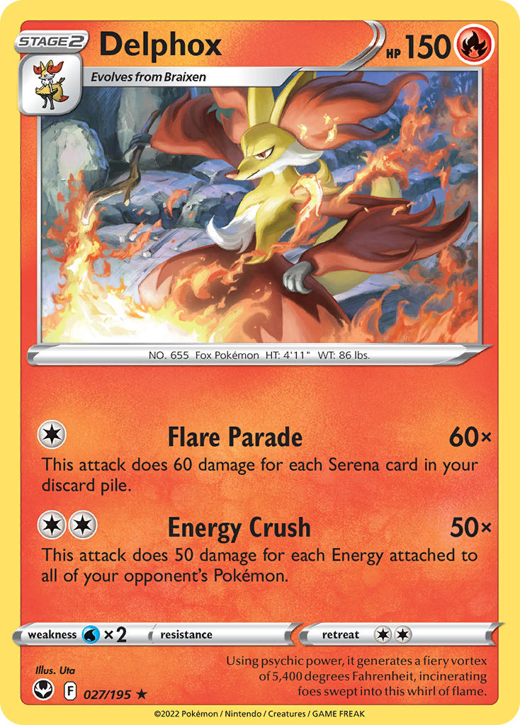 Delphox - Silver Tempest (Rare) [SIT-027] English / Near Mint / Normal