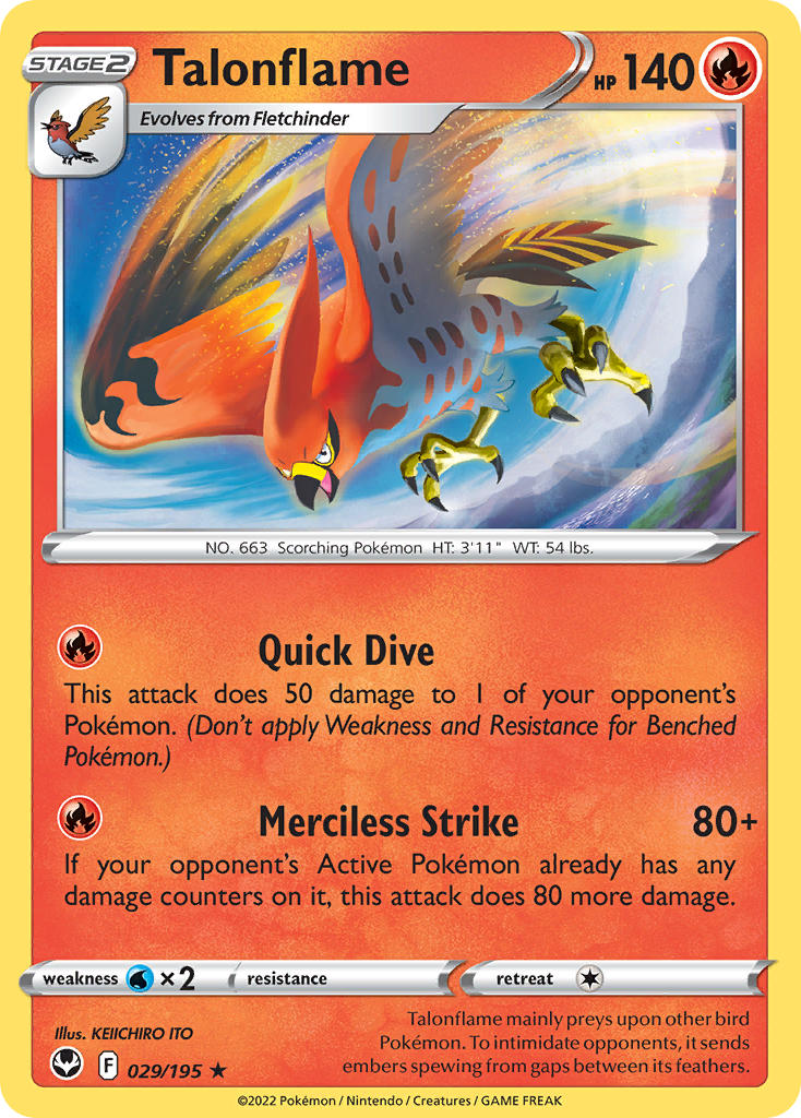 Talonflame - Silver Tempest (Rare) [SIT-029] English / Near Mint / Normal