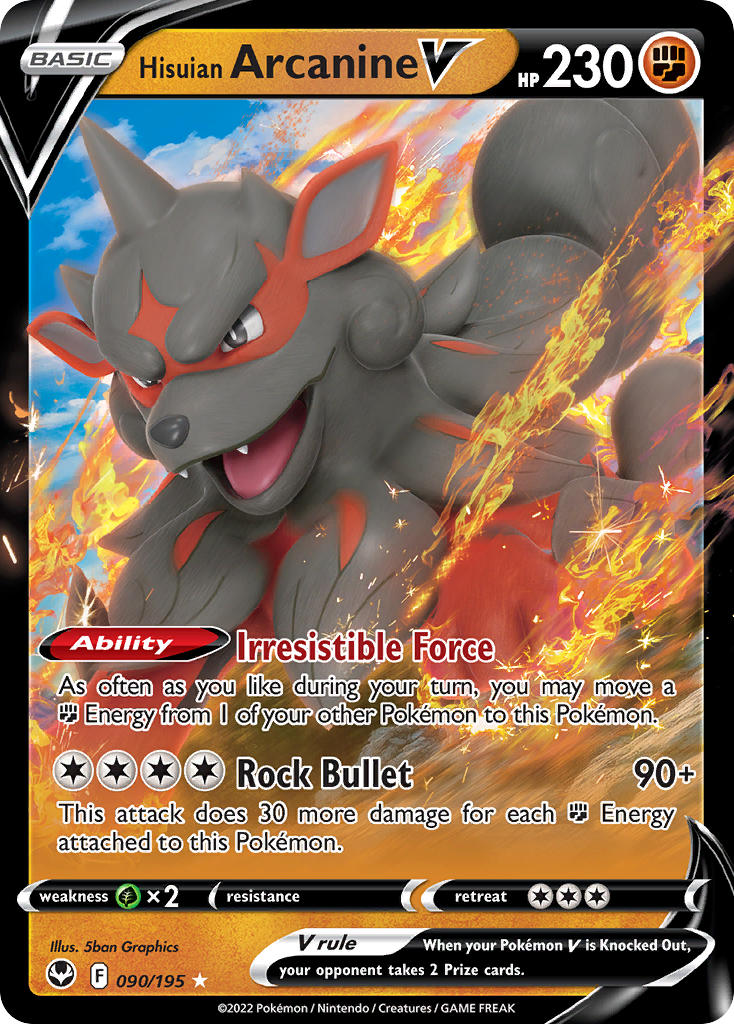 Hisuian Arcanine V - Silver Tempest (Ultra Rare) [SIT-090] English / Near Mint / Normal