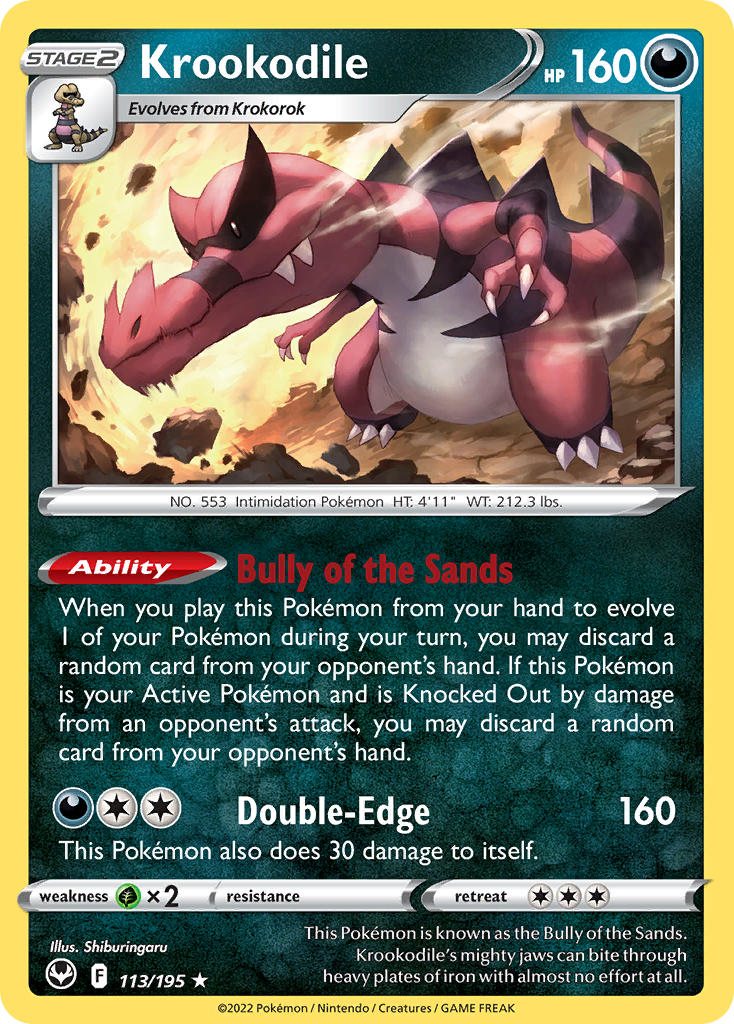 Krookodile - Silver Tempest (Holo Rare) [SIT-113] English / Near Mint / Normal