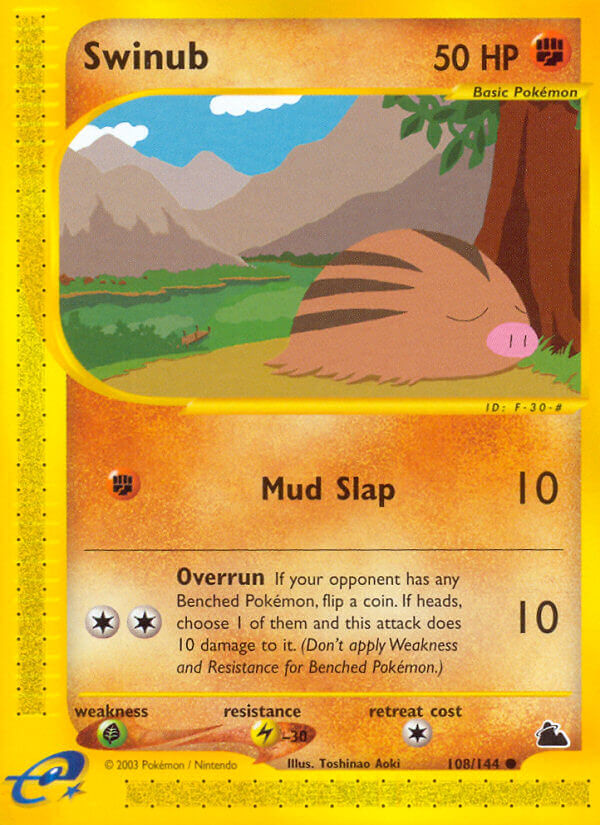 Swinub⁣ - Skyridge⁣ (Common)⁣ [108] English / Good / Reverse-Holo Normal
