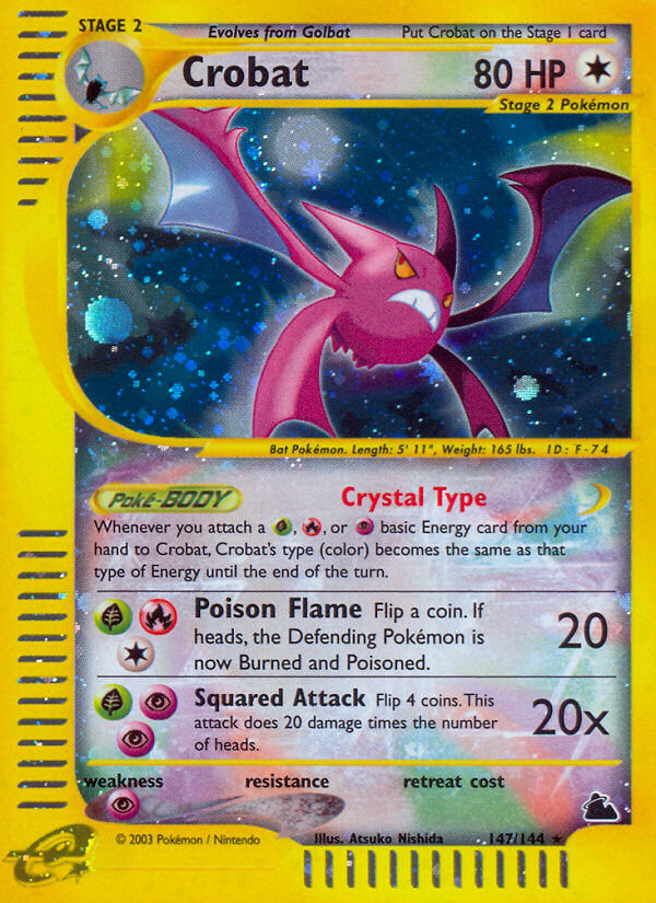 Crobat⁣ - Skyridge⁣ (Secret Rare)⁣ [147] English / Light Played / Normal