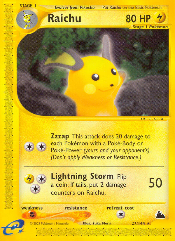 Raichu⁣ - Skyridge⁣ (Rare)⁣ [27] English / Near Mint / Normal