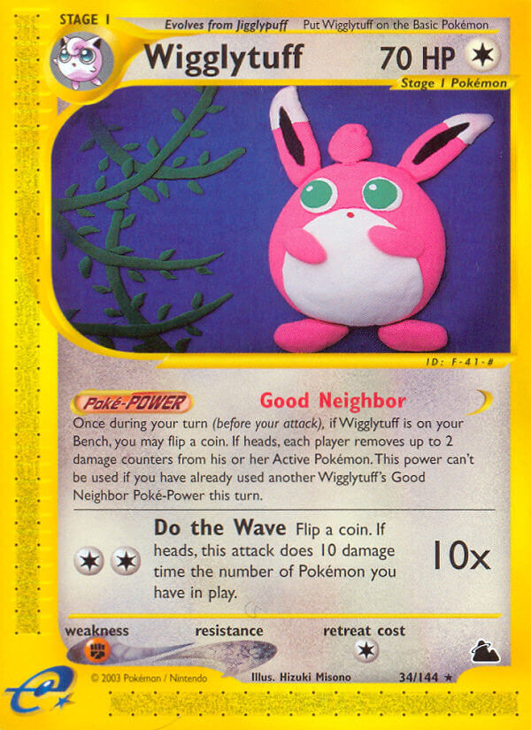 Wigglytuff⁣ - Skyridge⁣ (Rare)⁣ [34] English / Played / Reverse-Holo Normal