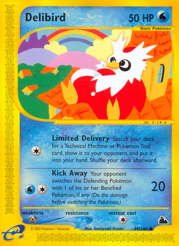 Delibird⁣ - Skyridge⁣ (Common)⁣ [49] English / Excellent / Reverse-Holo Normal