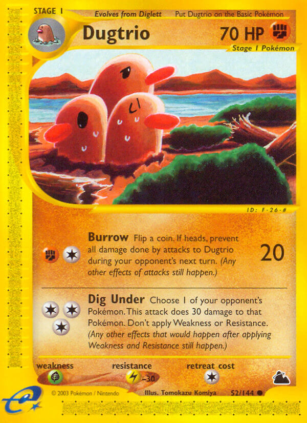Dugtrio⁣ - Skyridge⁣ (Common)⁣ [52] English / Light Played / Reverse-Holo Normal