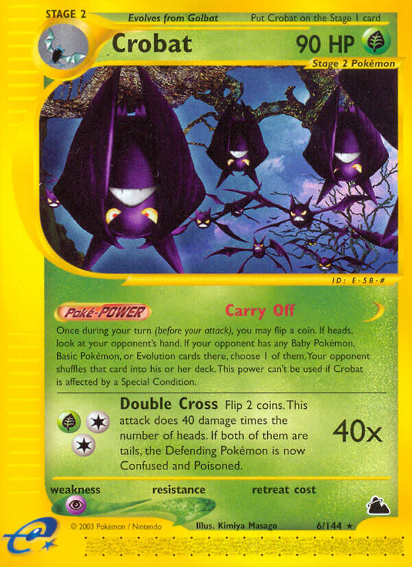 Crobat⁣ - Skyridge⁣ (Rare)⁣ [6] English / Good / Reverse-Holo Normal