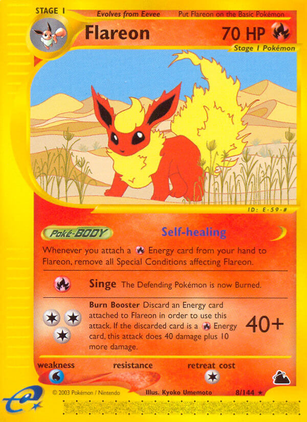 Flareon⁣ - Skyridge⁣ (Rare)⁣ [8] English / Light Played / Reverse-Holo Normal