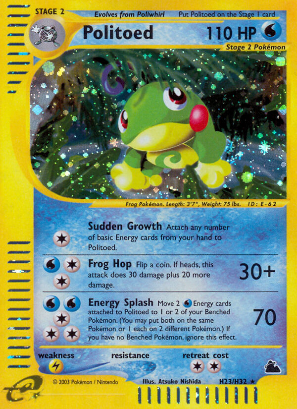 Politoed⁣ - Skyridge⁣ (Holo Rare)⁣ [H23] English / Poor / Normal