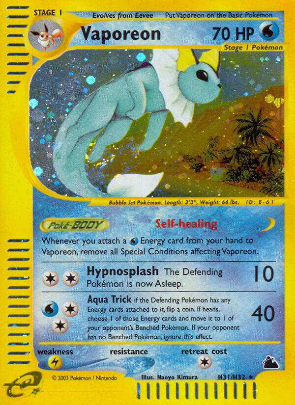Vaporeon⁣ - Skyridge⁣ (Holo Rare)⁣ [H31] English / Excellent / Normal