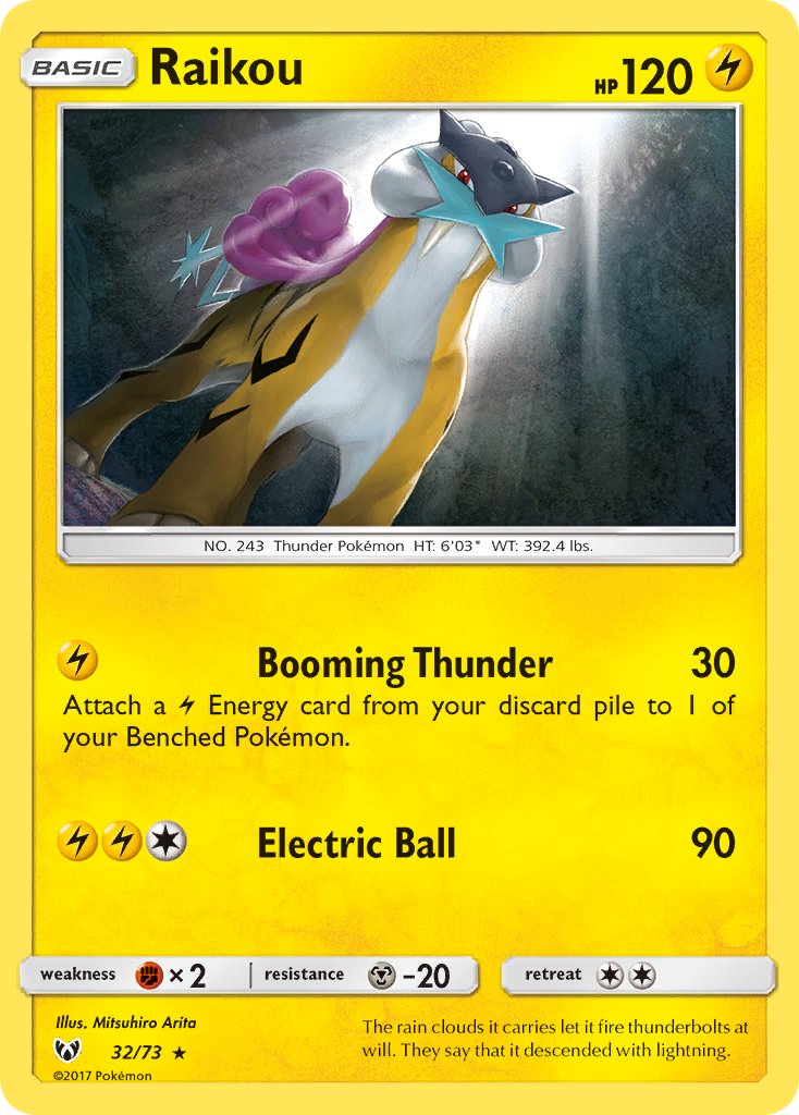 Raikou - Shining Legends (Holo Rare) [SLG-32] English / Near Mint / Normal