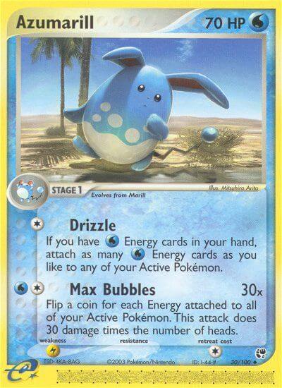 Azumarill⁣ - EX Sandstorm⁣ (Uncommon)⁣ [30] English / Light Played / Reverse-Holo Normal