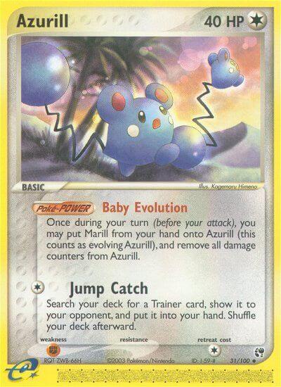 Azurill⁣ - EX Sandstorm⁣ (Uncommon)⁣ [31] English / Played / Reverse-Holo Normal