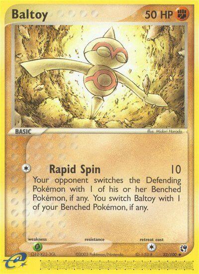Baltoy⁣ - EX Sandstorm⁣ (Uncommon)⁣ [32] English / Excellent / Reverse-Holo Normal