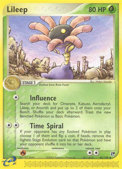 Lileep (Influence)⁣ - EX Sandstorm⁣ (Uncommon)⁣ [42] English / Light Played / Normal