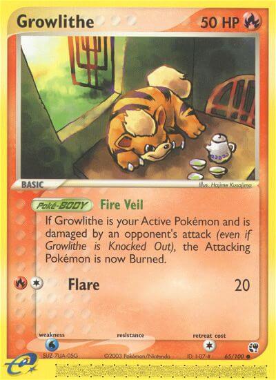 Growlithe⁣ - EX Sandstorm⁣ (Common)⁣ [65] English / Played / Reverse-Holo Normal