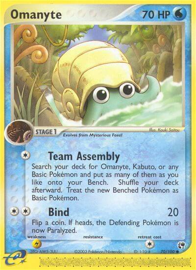 Omanyte⁣ - EX Sandstorm⁣ (Common)⁣ [70] English / Excellent / Reverse-Holo Normal