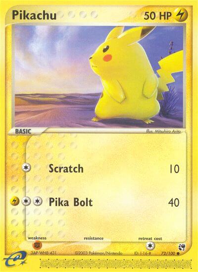 Pikachu⁣ - EX Sandstorm⁣ (Common)⁣ [72] English / Good / Reverse-Holo Normal