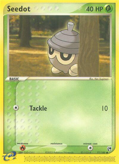 Seedot (Tackle)⁣ - EX Sandstorm⁣ (Common)⁣ [77] English / Good / Reverse-Holo Normal