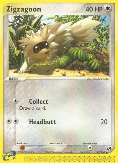 Zigzagoon⁣ - EX Sandstorm⁣ (Common)⁣ [85] English / Played / Reverse-Holo Normal