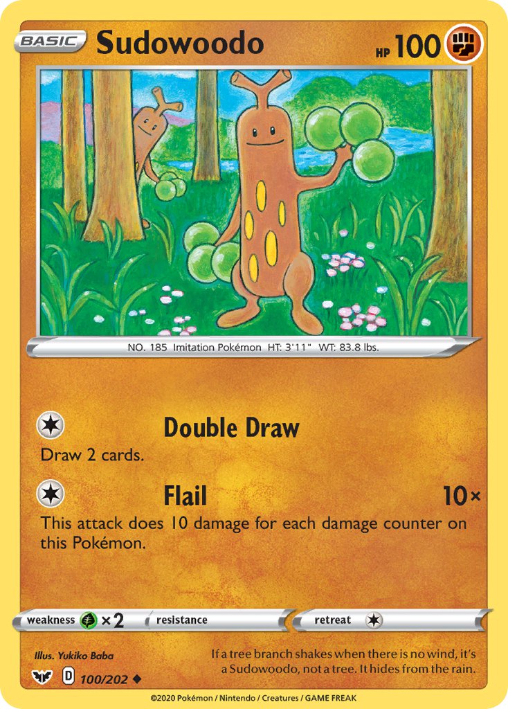 Sudowoodo⁣ - Sword & Shield⁣ (Uncommon)⁣ [100] English / Near Mint / Reverse-Holo Normal