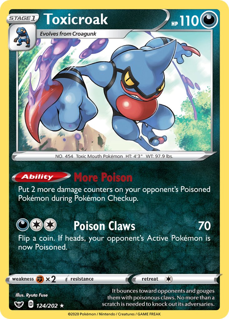 Toxicroak⁣ - Sword & Shield⁣ (Holo Rare)⁣ [124] English / Near Mint / Normal
