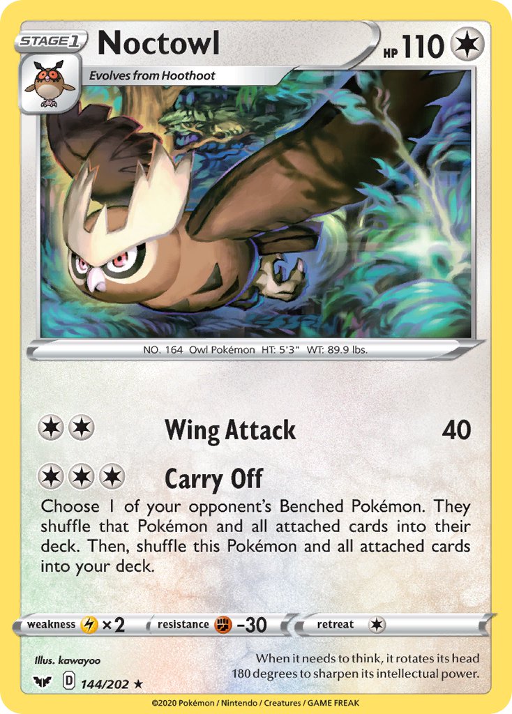 Noctowl⁣ - Sword & Shield⁣ (Rare)⁣ [144]