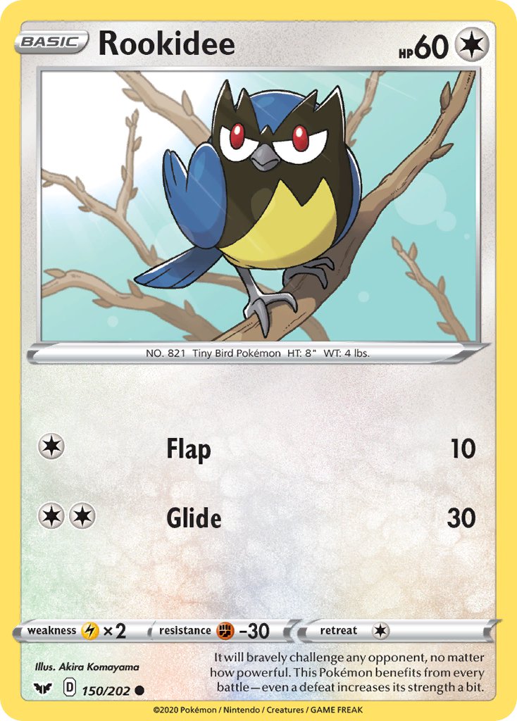 Rookidee⁣ - Sword & Shield⁣ (Common)⁣ [150] English / Near Mint / Reverse-Holo Normal