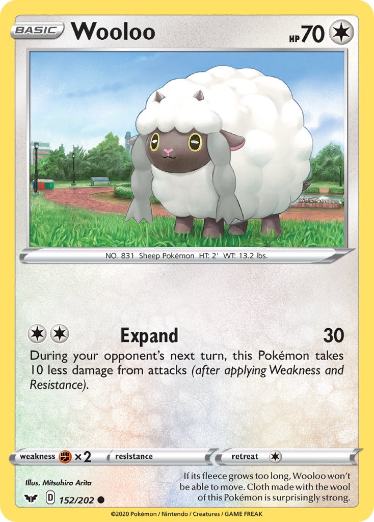 Wooloo⁣ - Sword & Shield⁣ (Common)⁣ [152] English / Near Mint / Reverse-Holo Normal