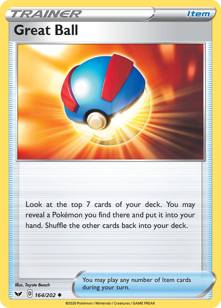 Great Ball⁣ - Sword & Shield⁣ (Uncommon)⁣ [164] English / Near Mint / Normal