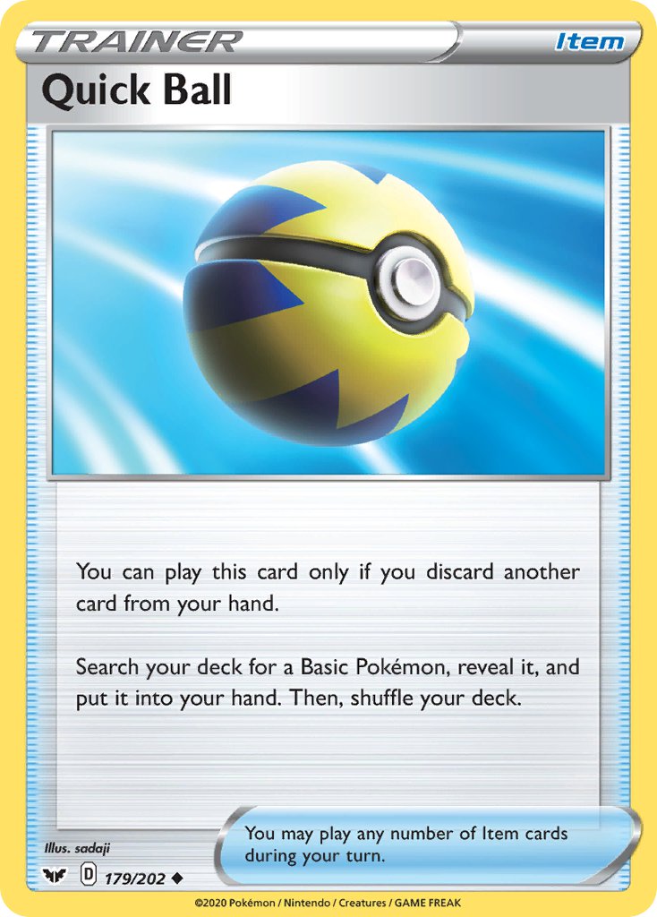 Quick Ball⁣ - Sword & Shield⁣ (Uncommon)⁣ [179] English / Near Mint / Reverse-Holo Normal