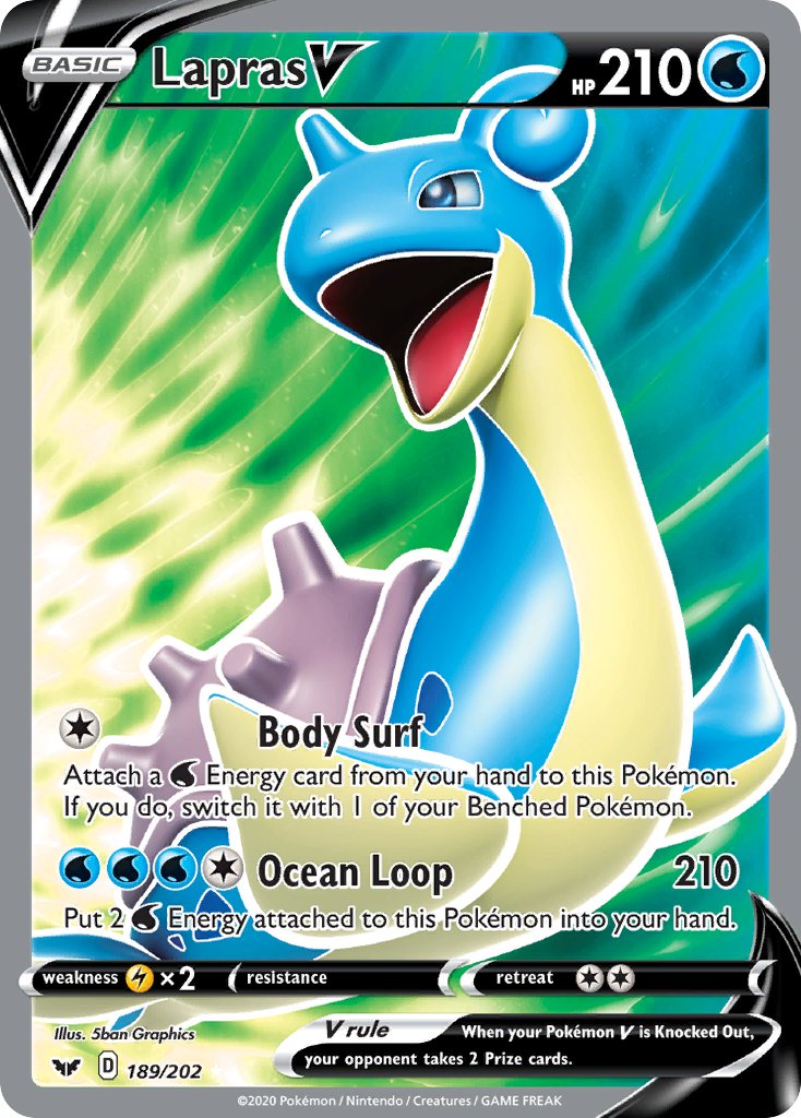 Lapras V⁣ - Sword & Shield⁣ (Ultra Rare)⁣ [189] English / Near Mint / Normal