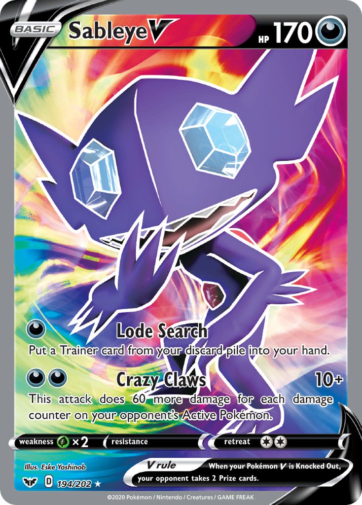 Sableye V⁣ - Sword & Shield⁣ (Ultra Rare)⁣ [194] English / Near Mint / Normal