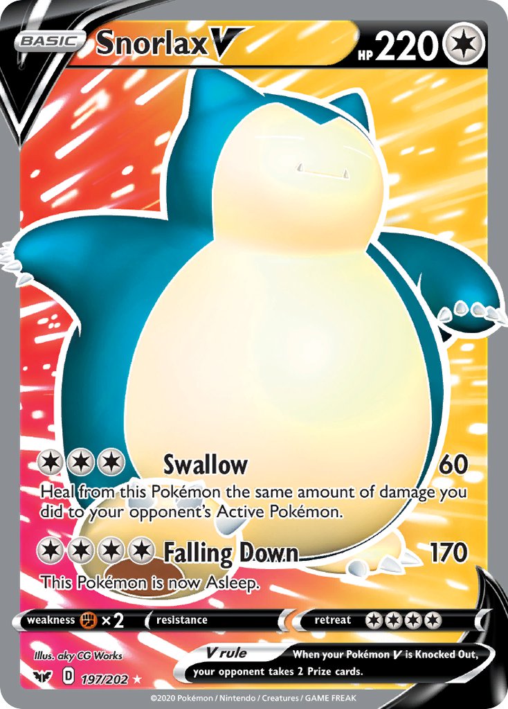 Snorlax V⁣ - Sword & Shield⁣ (Ultra Rare)⁣ [197] English / Light Played / Normal