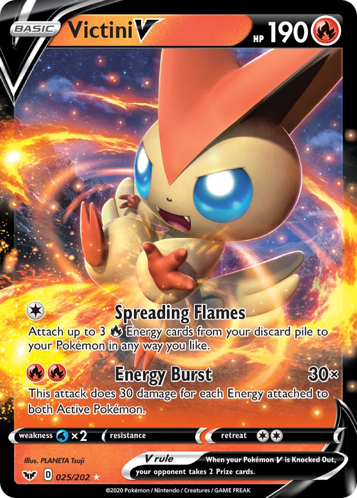 Victini V⁣ - Sword & Shield⁣ (Ultra Rare)⁣ [25] English / Near Mint / Normal