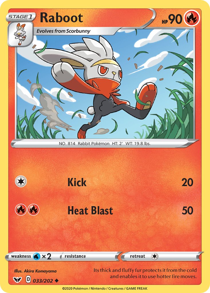 Raboot⁣ - Sword & Shield⁣ (Uncommon)⁣ [33] English / Good / Normal