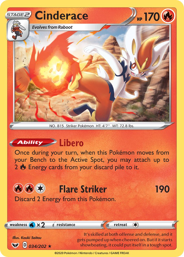Cinderace⁣ - Sword & Shield⁣ (Holo Rare)⁣ [34]