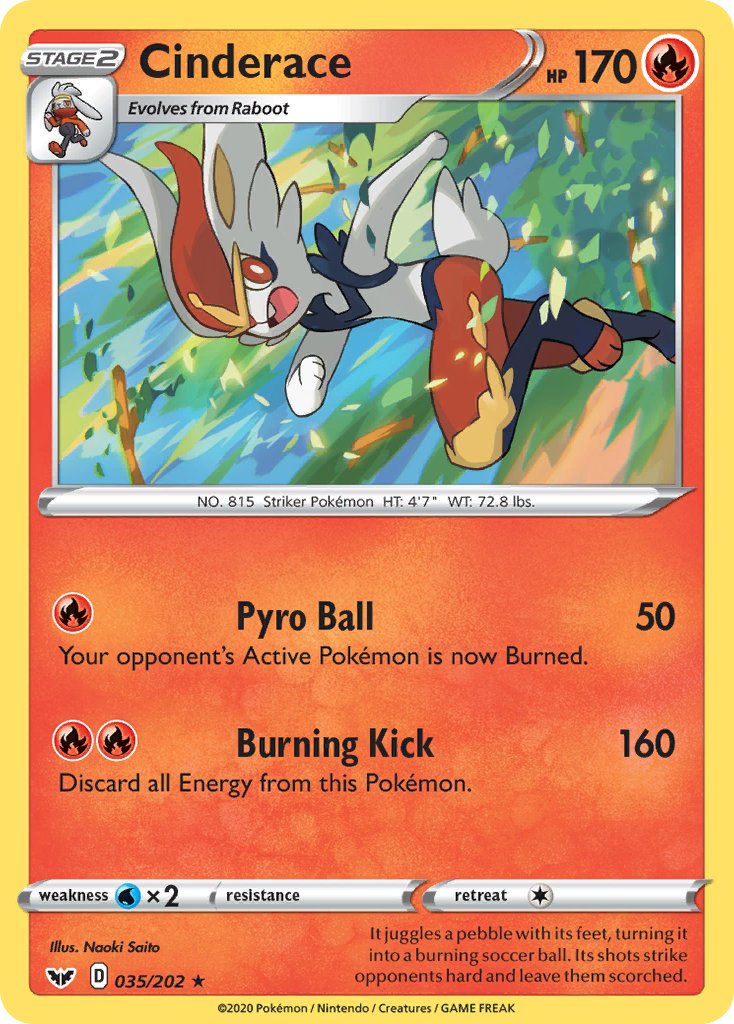 Cinderace⁣ - Sword & Shield⁣ (Holo Rare)⁣ [35] English / Near Mint / Normal