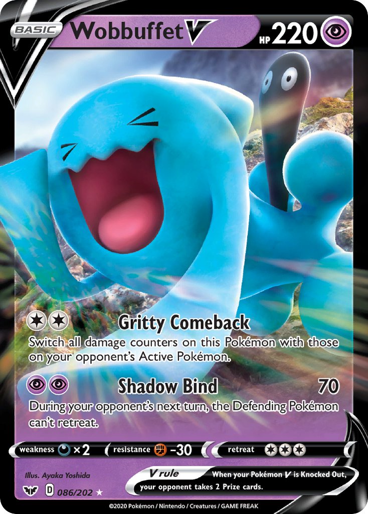 Wobbuffet V⁣ - Sword & Shield⁣ (Ultra Rare)⁣ [86] English / Near Mint / Normal