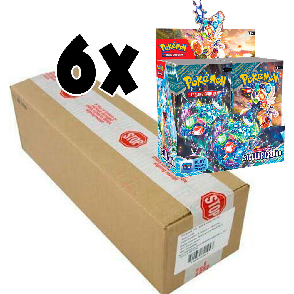 Pokémon TCG Scarlet & Violet Stellar Crown 6 stk Booster Box Sealed Case Kortspil