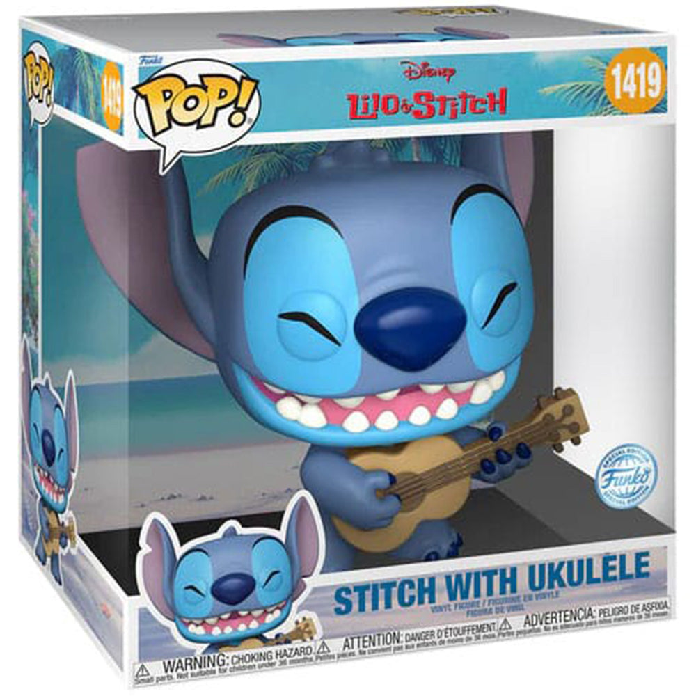 Funko POP! Disney Lilo & Stitch Stitch with Ukulele Special Edition Super Sized #1419