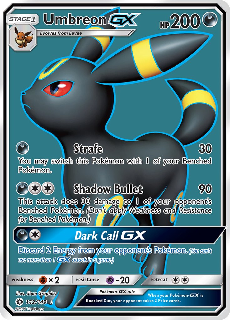 Umbreon GX⁣ - Sun & Moon⁣ (Ultra Rare)⁣ [142] English / Near Mint / Normal