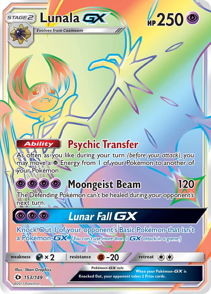 Lunala GX - Sun & Moon (Secret Rare) [SUM-153] English / Near Mint / Normal