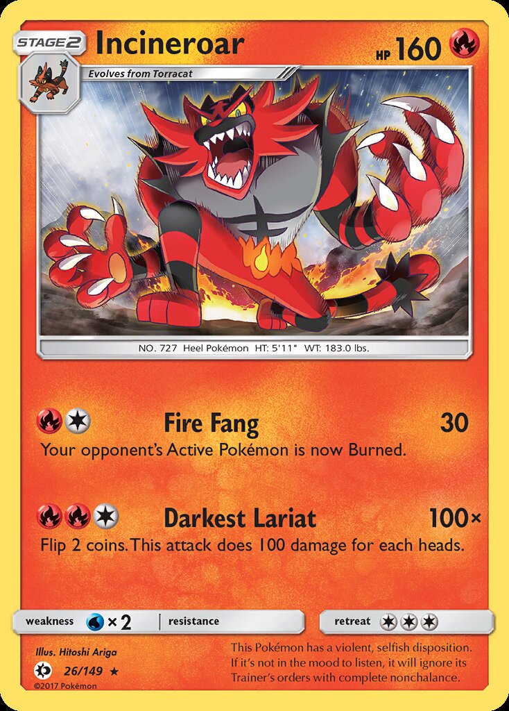 Incineroar - Sun & Moon (Rare) [SUM-26] – Matraws