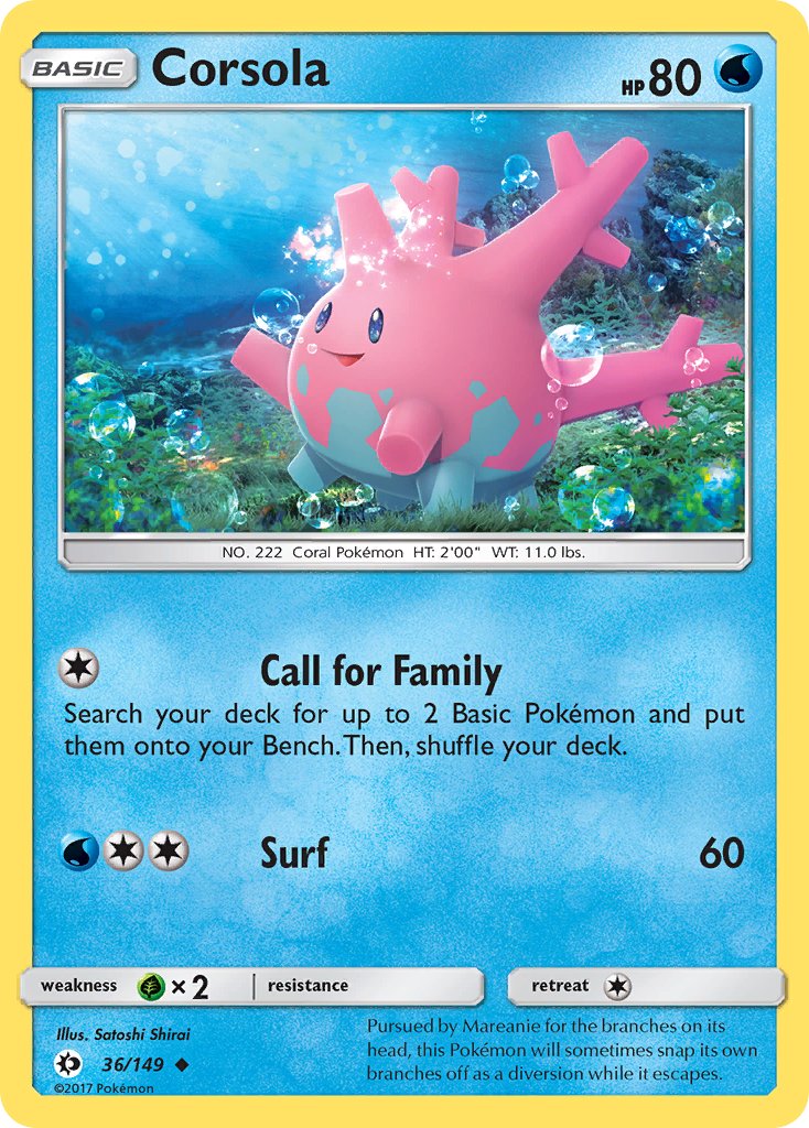 Corsola - Sun & Moon (Uncommon) [SUM-36] English / Near Mint / Normal