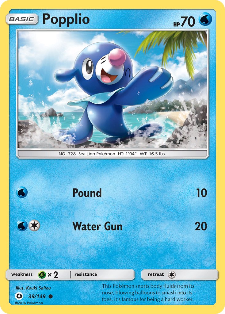 Popplio - Sun & Moon (Common) [SUM-39] English / Near Mint / Normal